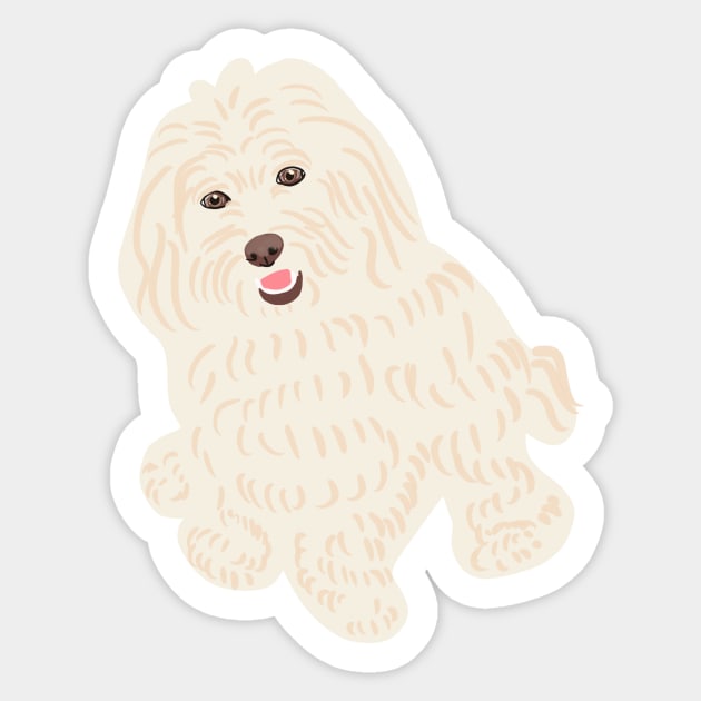 Maltipoo Smiling Sitting Sticker by PatternbyNOK